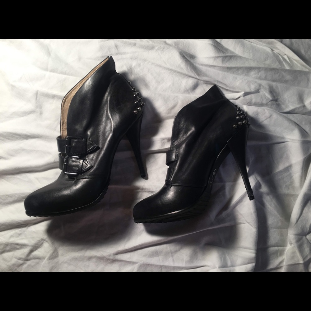 Alexander McQueen Black Studded Booties